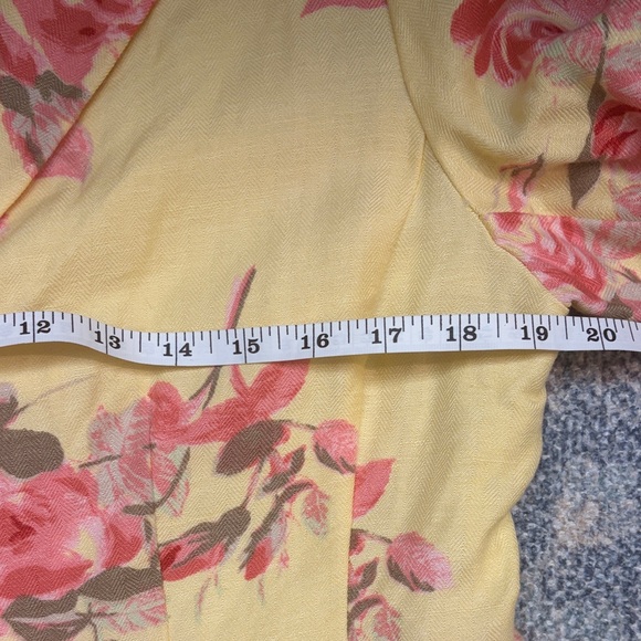 Floral Yellow Women's Blazer Cottagecore grandmacore coastal grandma, size 12 - Picture 14 of 16